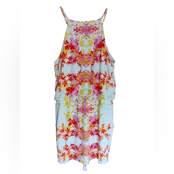 Bisou Bisou Dress Romper Halter Style Slip-on Women's Sz 4 Floral Print - Picture 2 of 12